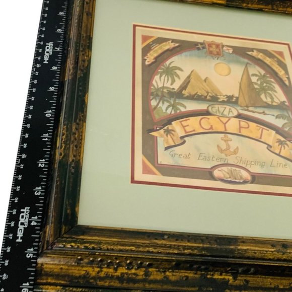 VTG Egypt Art Print By Richard Henson 16"x16" Framed Giza Ship Wall Art - Picture 3 of 9
